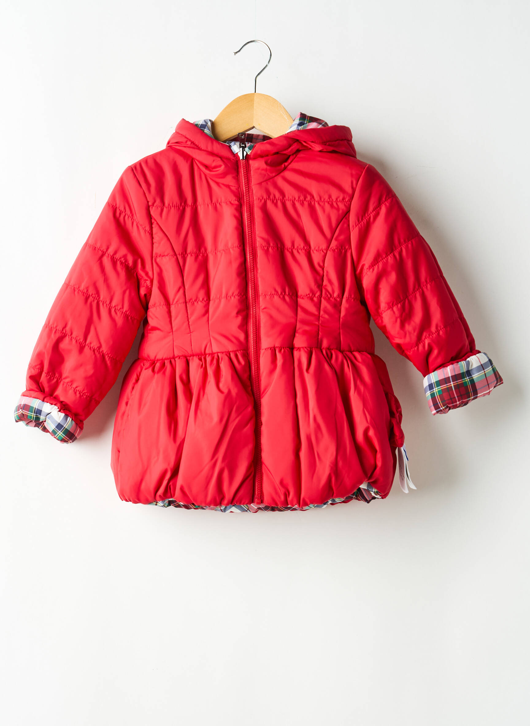Doudoune poches a capuche rouge MAYORAL fille