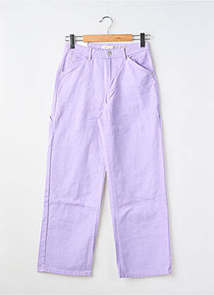 Pantalon droit fermeture zippée sous rabat boutonné violet NAME IT fille
