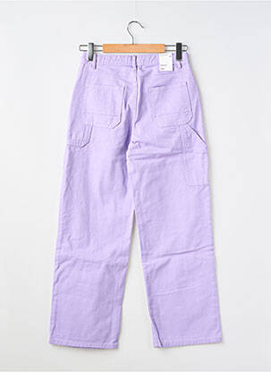 Pantalon droit fermeture zippée sous rabat boutonné violet NAME IT fille