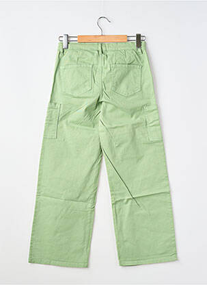Pantalon droit fermeture zippée sous rabat boutonné vert NAME IT fille