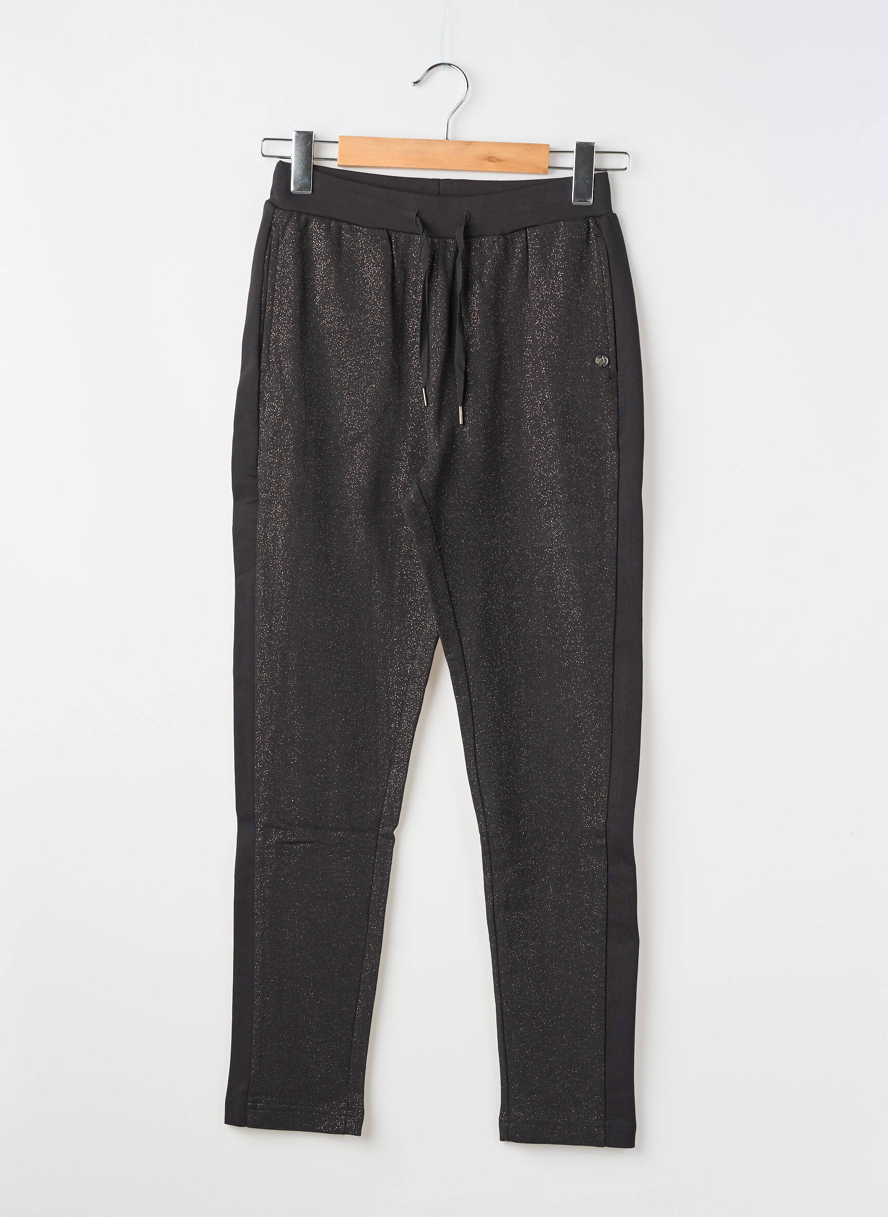 Jogging poches taille élastique noir BECKARO fille