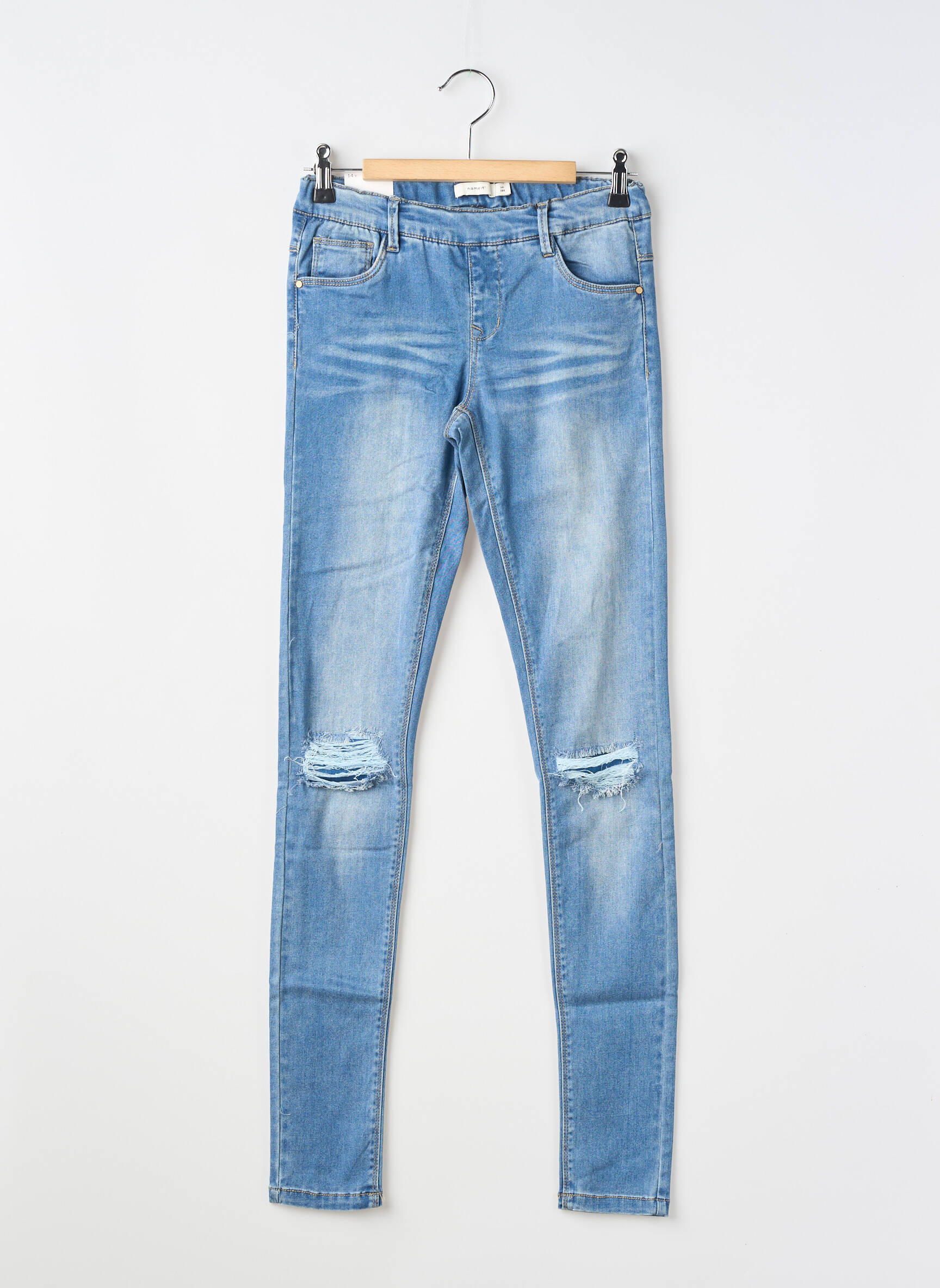 Jeans coupe slim skinny taille ajustable bleu NAME IT fille