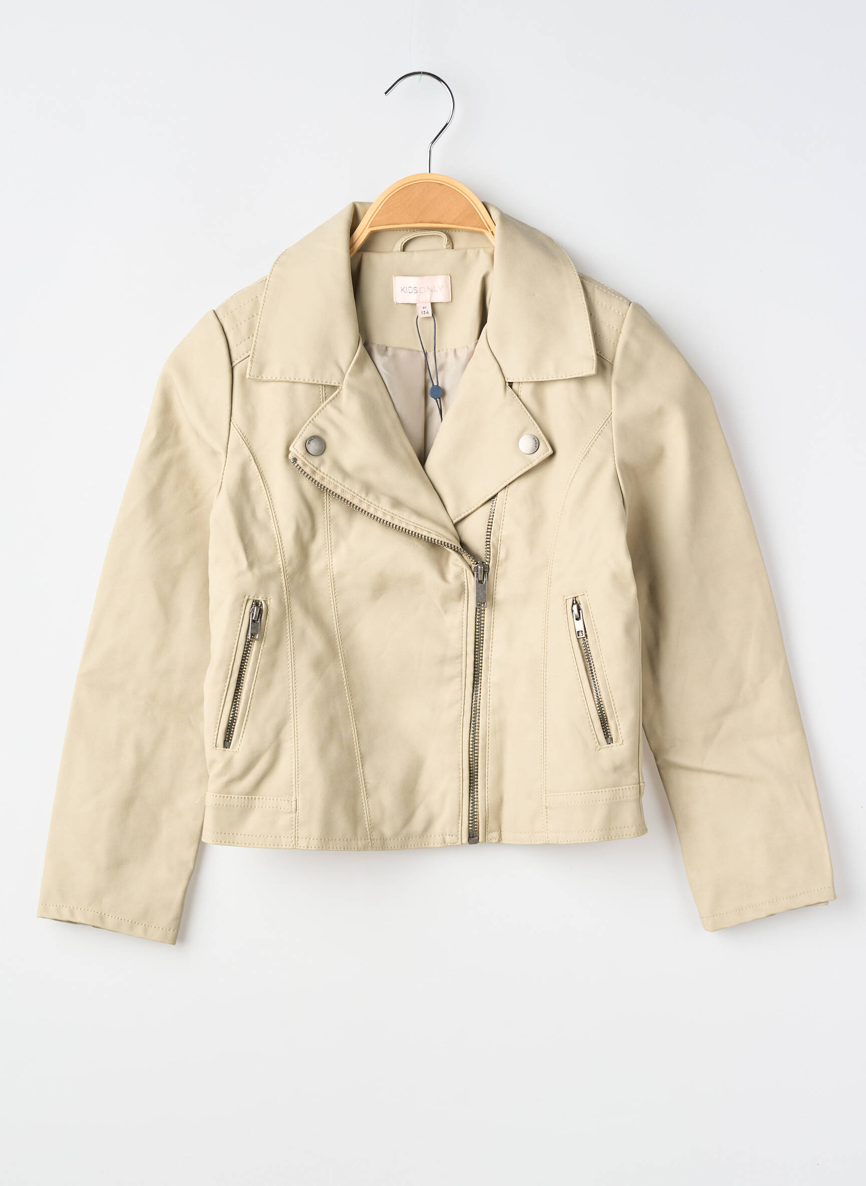 Veste simili cuir poches beige KIDS ONLY fille