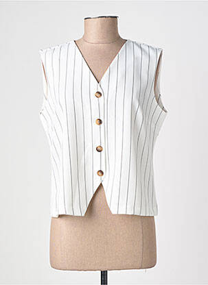 Gilet sans manche coupe cintrée blanc HALOGENE femme