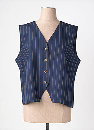 Gilet sans manche coupe cintrée bleu HALOGENE femme