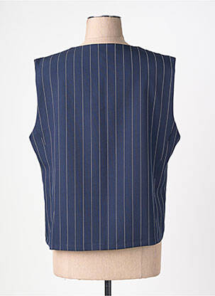 Gilet sans manche coupe cintrée bleu HALOGENE femme