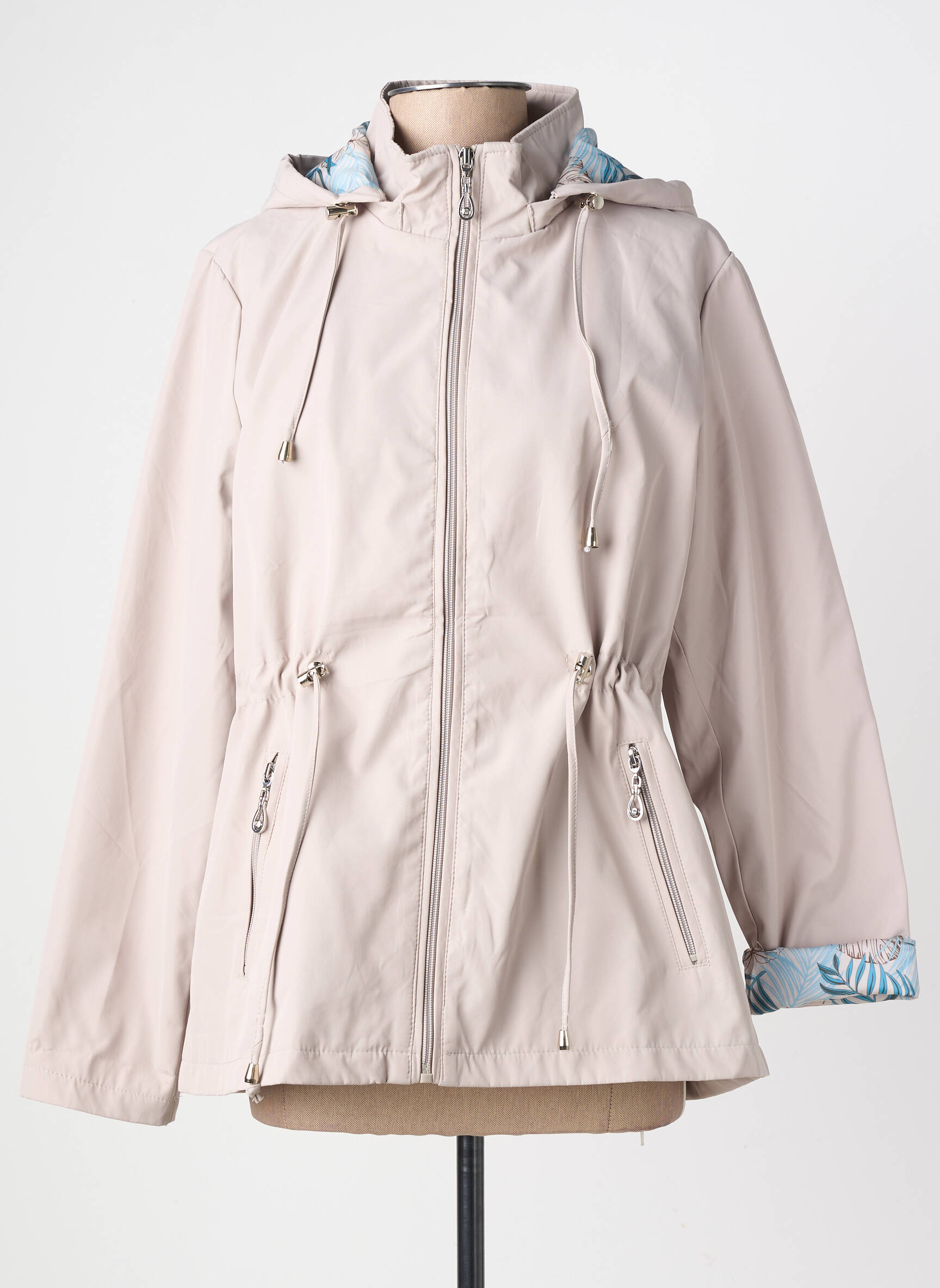 Parka fermeture zippée sur le devant a capuche beige ANDREA LEE.IT femme