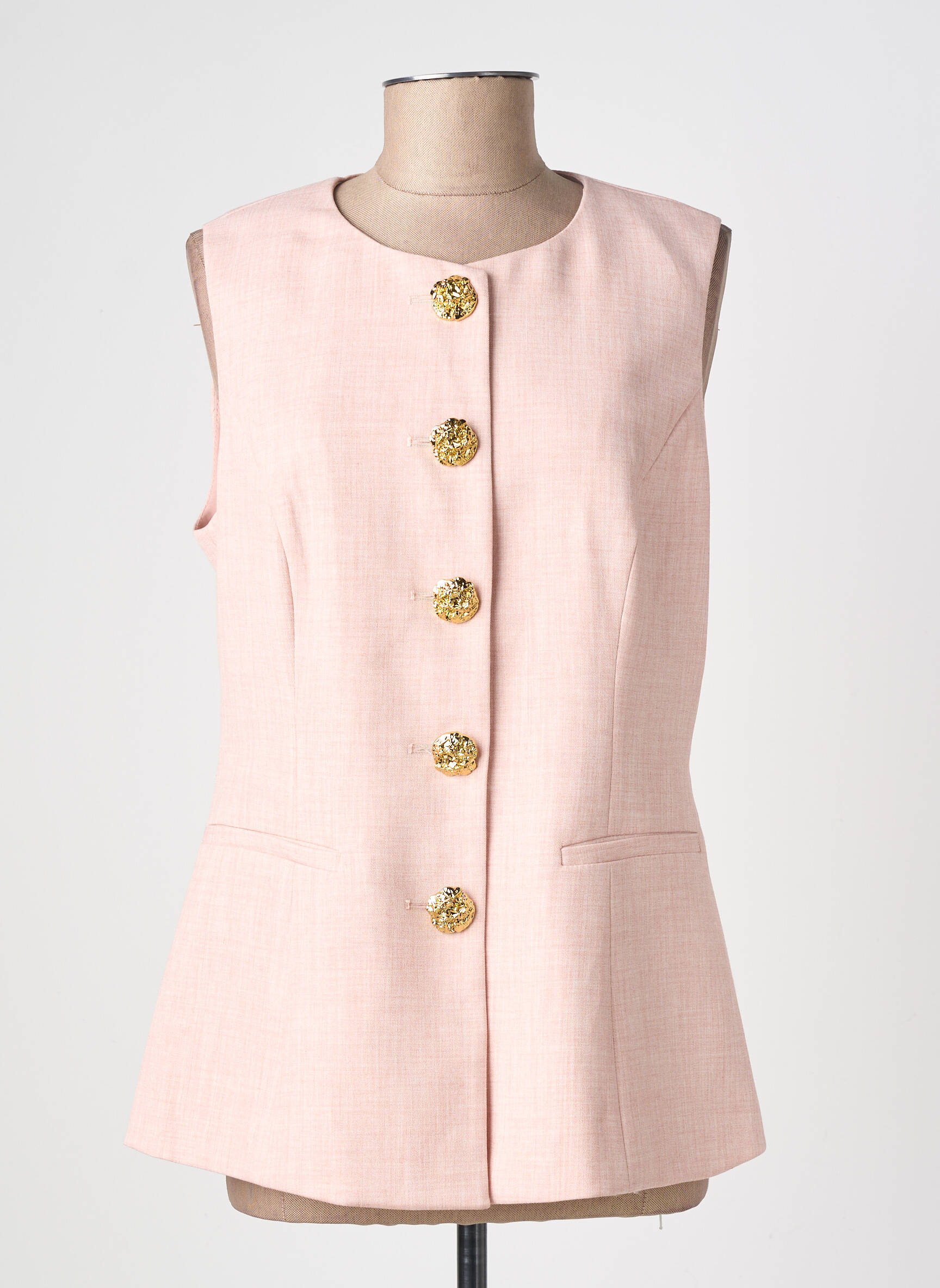 Gilet sans manche poches rose ATTENTIF femme