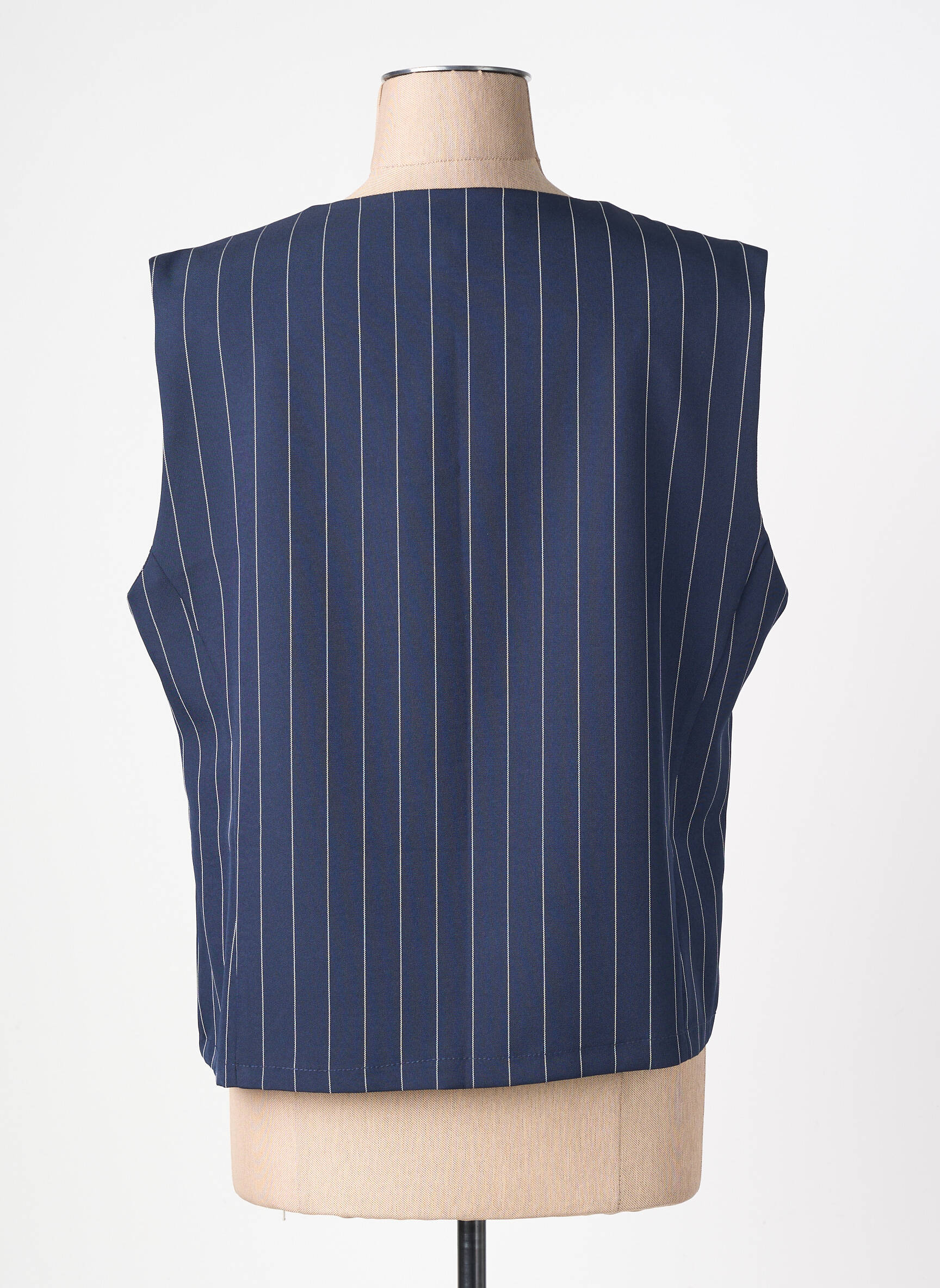 Gilet sans manche coupe cintrée bleu HALOGENE femme