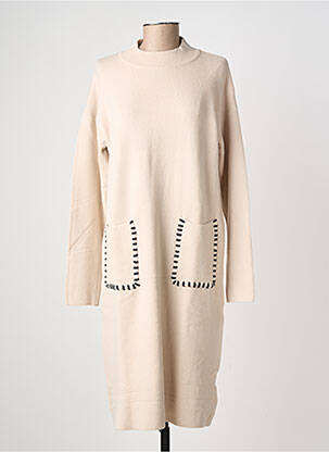 Robe pull stretch manches longues beige COZY  femme