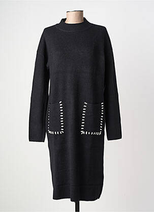 Robe pull stretch manches longues noir COZY  femme