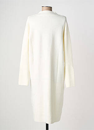 Robe pull stretch manches longues blanc COZY  femme