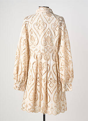 Robe mi-longue manches longues manches longues beige CHOKLATE femme