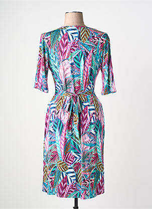 Robe mi-longue manches courtes manches courtes bleu JOY'S PARIS femme