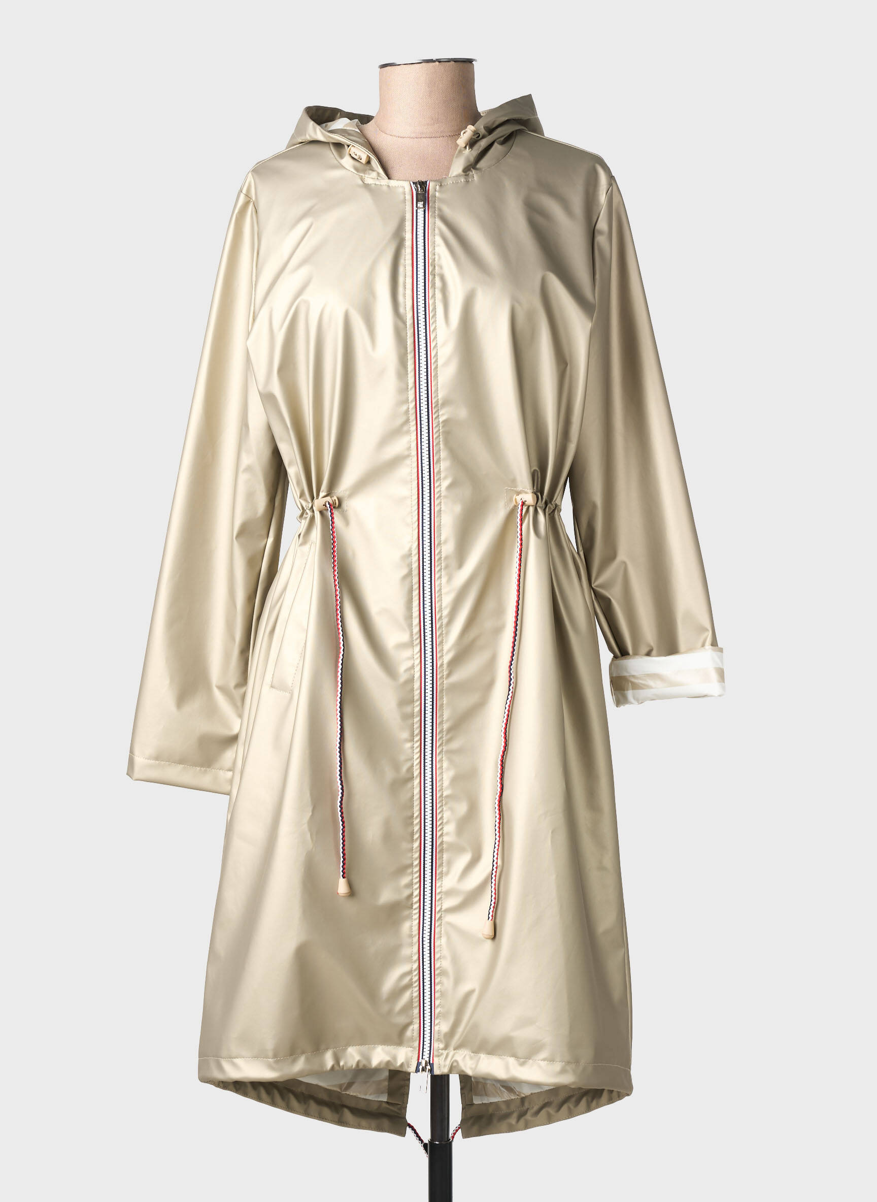 Imperméable fermeture zippée sur le devant a capuche or ESCANDELLE femme