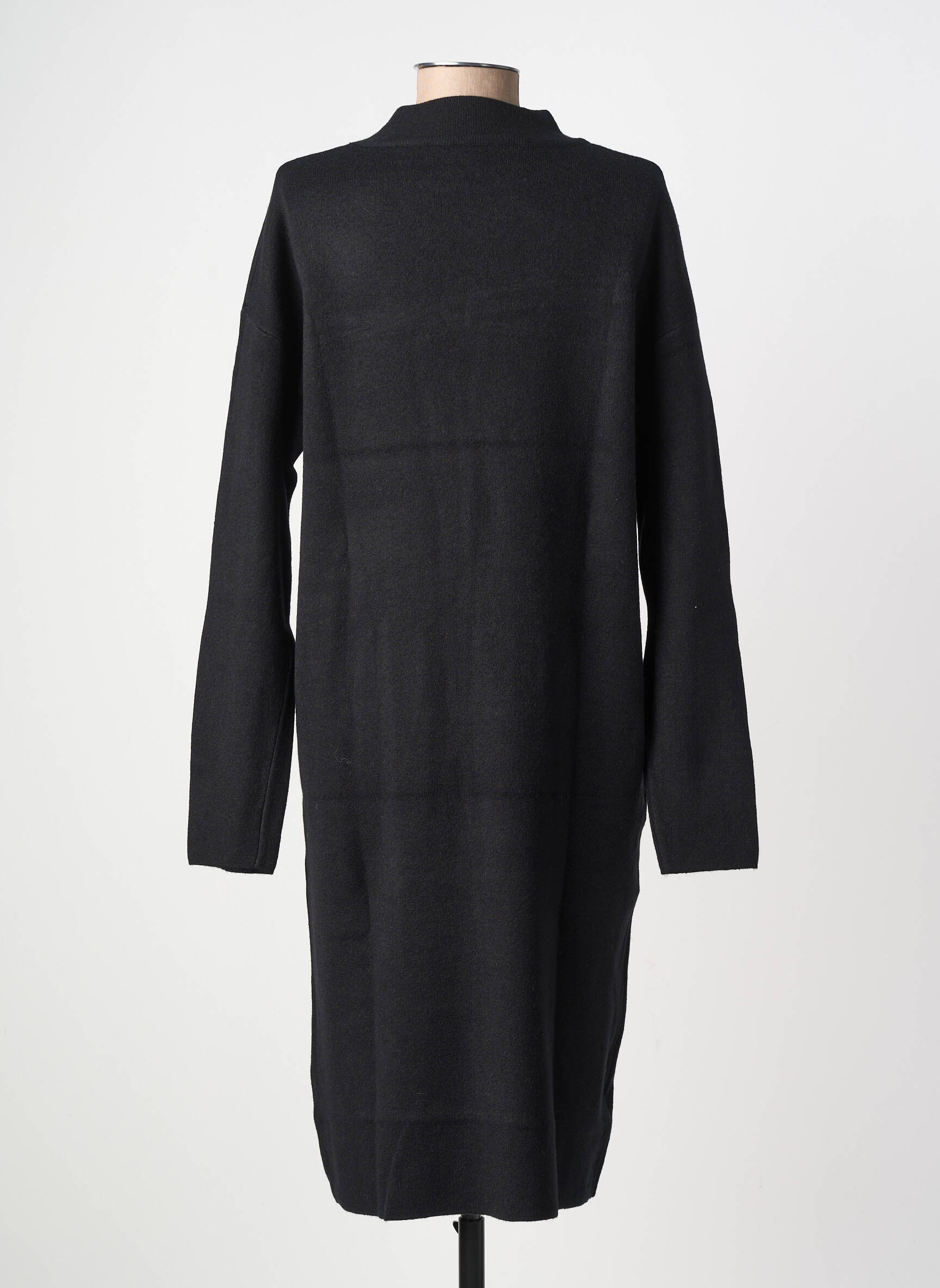 Robe pull stretch manches longues noir COZY  femme