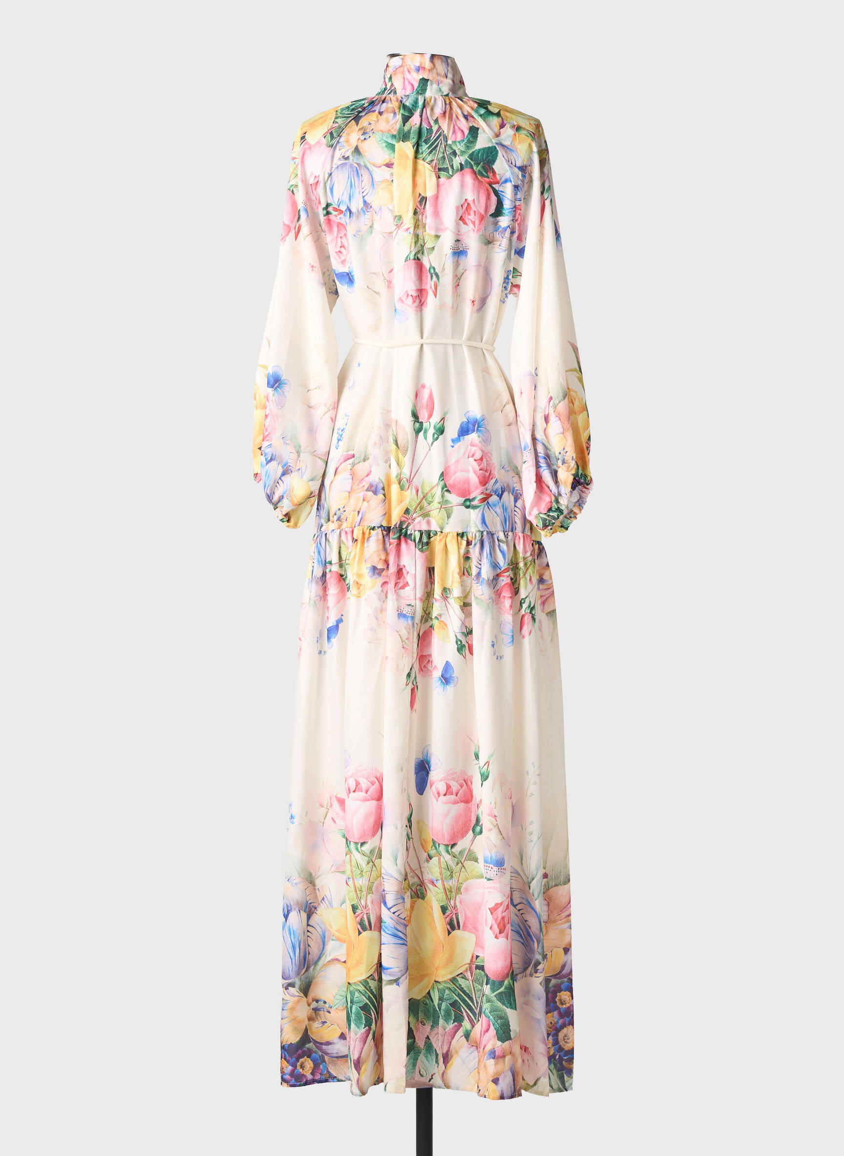 Robe longue manches longues manches longues beige LM LULU femme