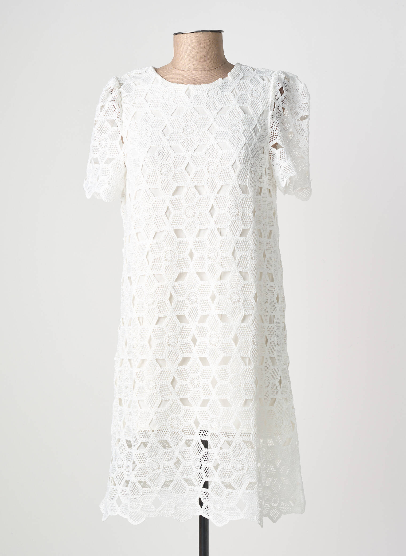 Robe courte manches courtes manches courtes beige IT HIPPIE femme