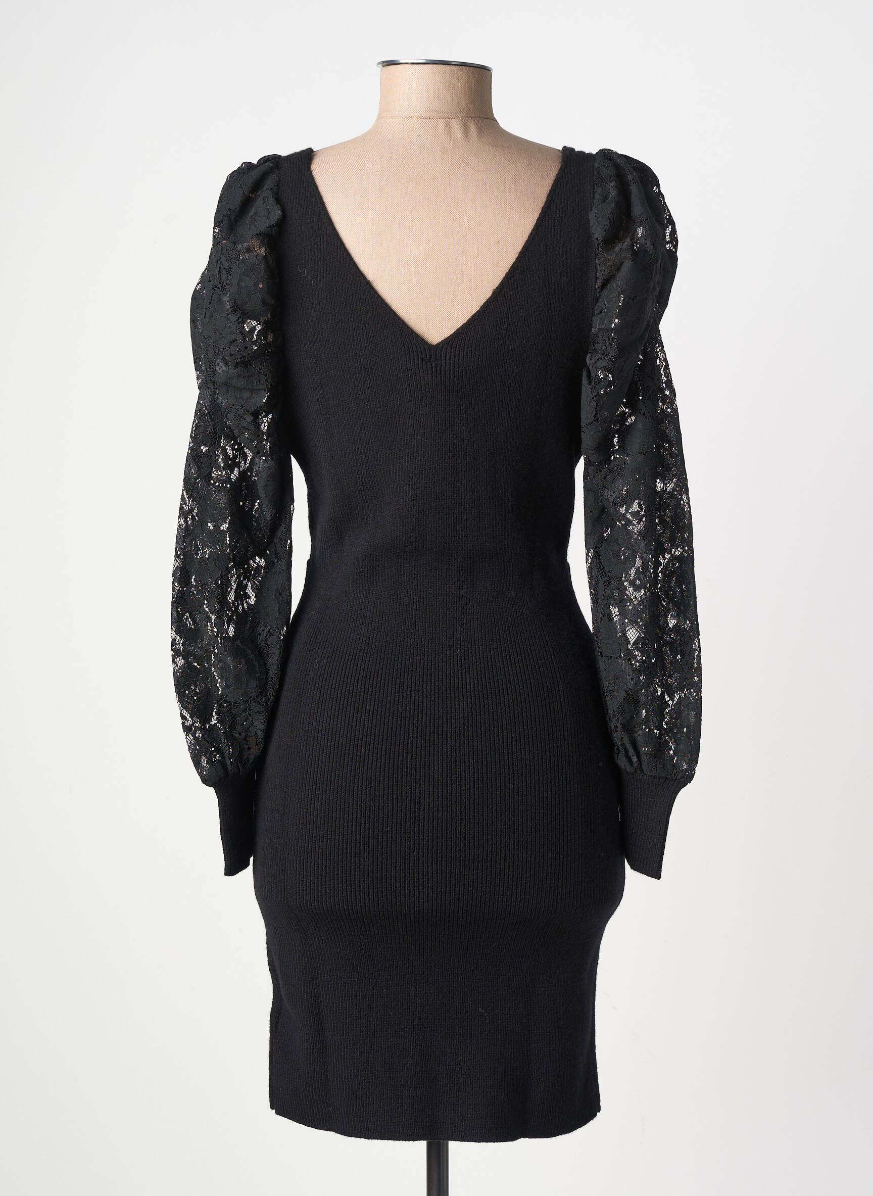 Robe courte manches longues manches longues noir GOLDEN DAYS femme