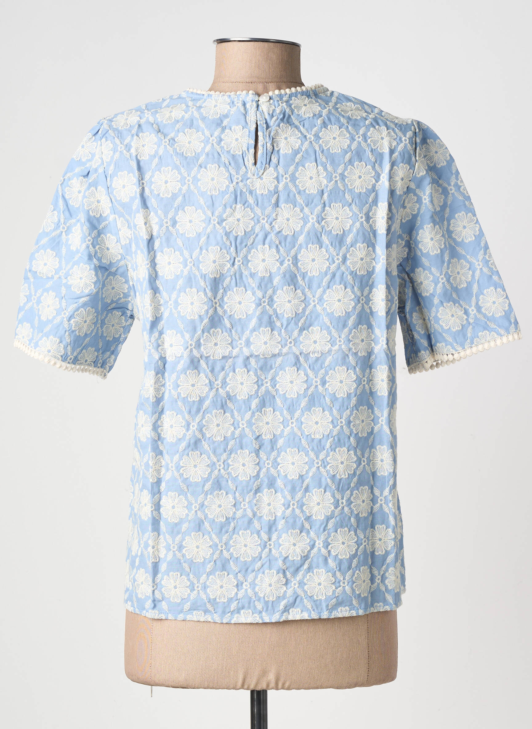 Top imprimé fantaisie manches courtes bleu IT HIPPIE femme