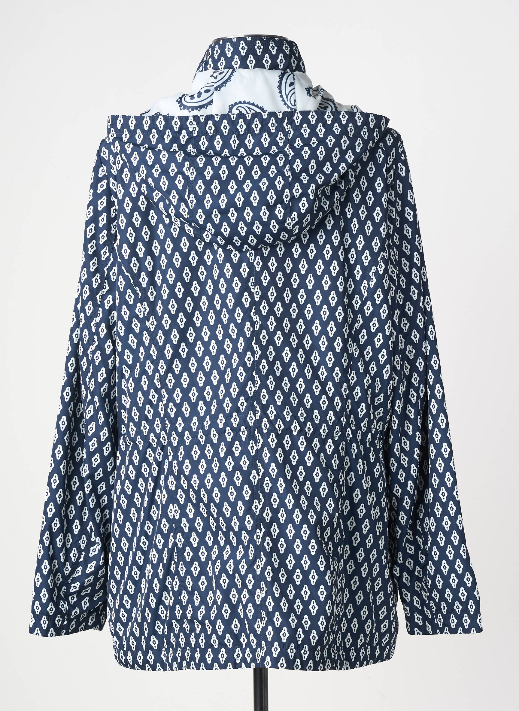 Coupe-vent finition intérieure doublure imprimée a capuche bleu CONCEPT K femme