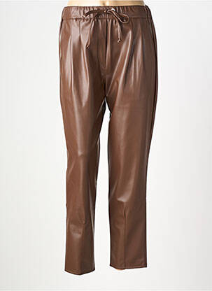 Pantalon droit taille élastique marron MISSY femme