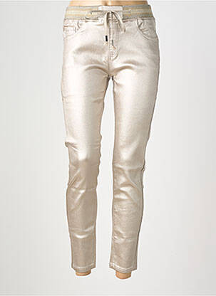 Pantalon slim taille élastique or MAISON ONADO femme