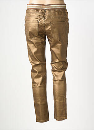 Pantalon slim taille élastique marron MAISON ONADO femme