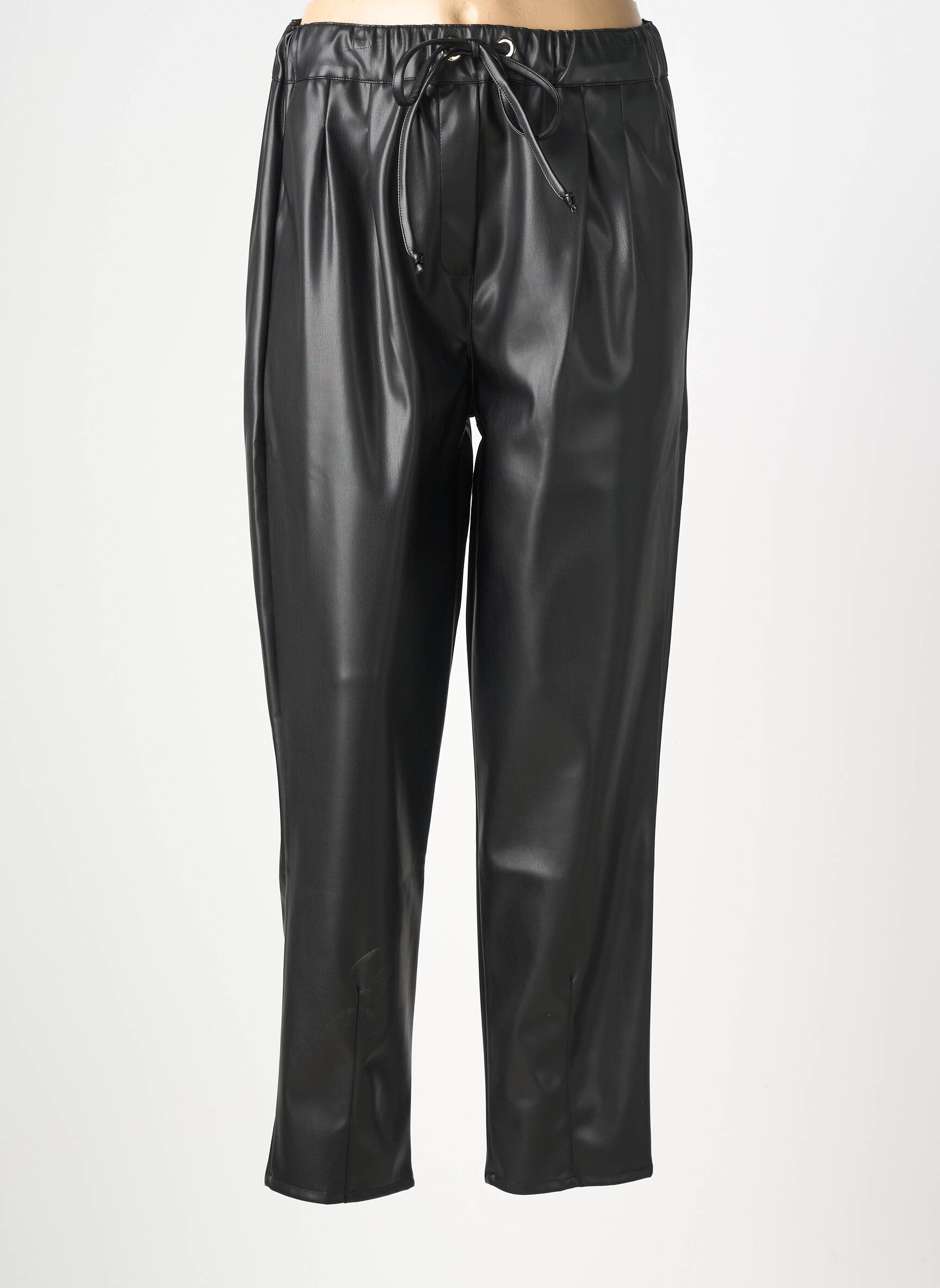 Pantalon droit taille élastique noir MISSY femme