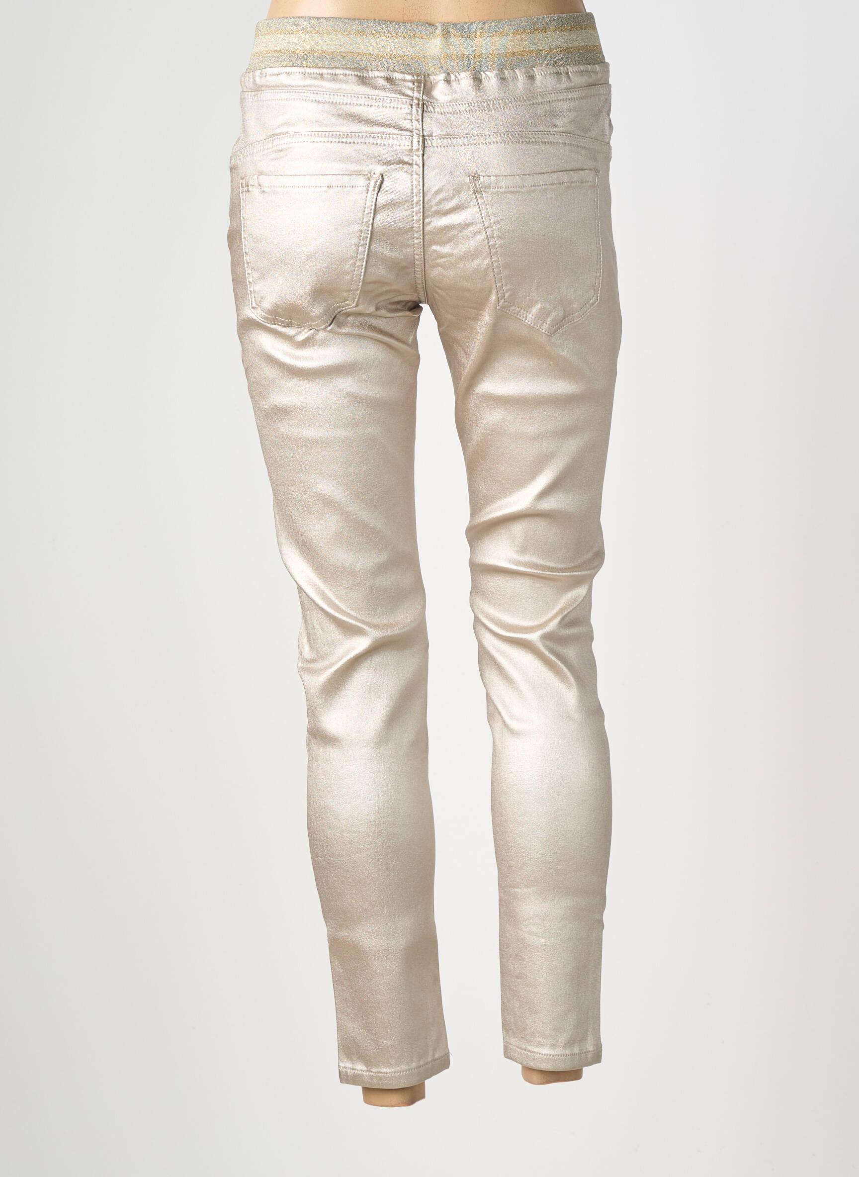 Pantalon slim taille élastique or MAISON ONADO femme