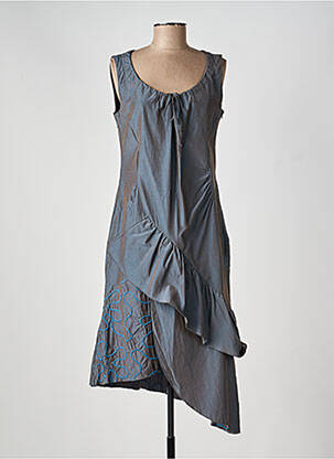 Robe mi-longue sans manche sans manche gris FILLE DES SABLES femme