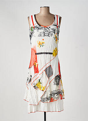 Robe mi-longue sans manche sans manche blanc ME-PARIS femme