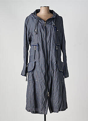 Imperméable finition intérieure doublure satiné a capuche bleu MOTYS COLLECTION femme
