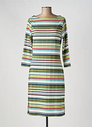 Robe mi-longue manches 3/4 manches 3/4 vert SURKANA femme