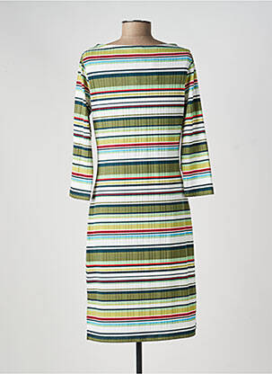 Robe mi-longue manches 3/4 manches 3/4 vert SURKANA femme