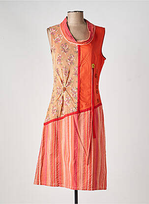 Robe mi-longue sans manche sans manche orange ENJOY femme