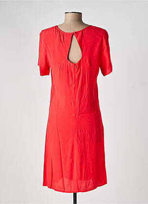 Robe mi-longue tissage crêpe manches courtes rouge BY MO femme