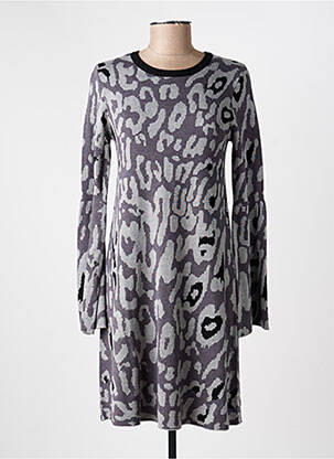Robe pull stretch manches longues gris MARINA V femme