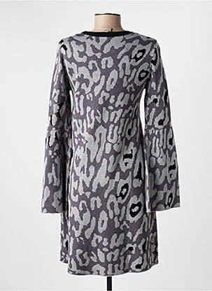 Robe pull stretch manches longues gris MARINA V femme