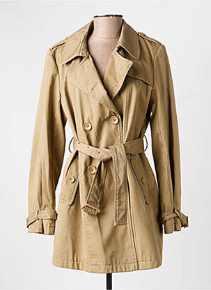 Trench tissage popeline sans capuche beige FREDA femme