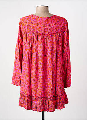 Tunique manches longues fermeture boutonnée sur le devant rose AGATHE & LOUISE femme