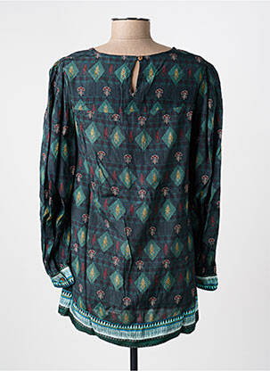 Blouse tissage popeline manches longues vert AGATHE & LOUISE femme