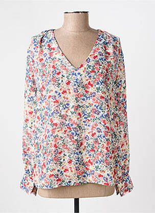 Blouse imprimé fleurs manches longues rouge VINTAGE LOVE femme