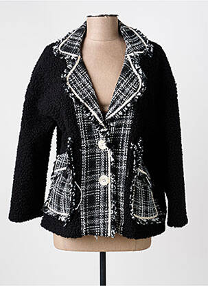 Manteau court coupe droite sans capuche noir LM LULU femme