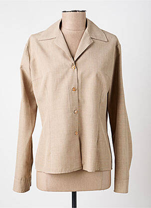 Chemisier coupe cintrée manches longues beige ELLIOTT femme