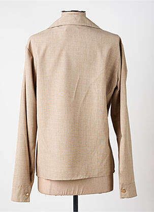 Chemisier coupe cintrée manches longues beige ELLIOTT femme
