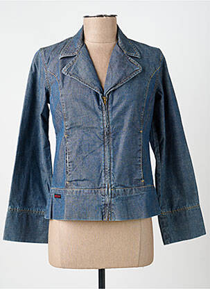 Veste casual col tailleur bleu C17 femme