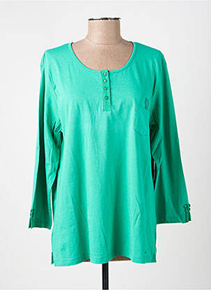 T-shirt manches 3/4 manches 3/4 vert FELINO femme