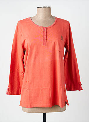 T-shirt manches 3/4 manches 3/4 orange FELINO femme