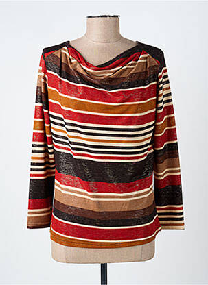 Pull coupe cintrée manches longues orange VIE NOCTURNE femme